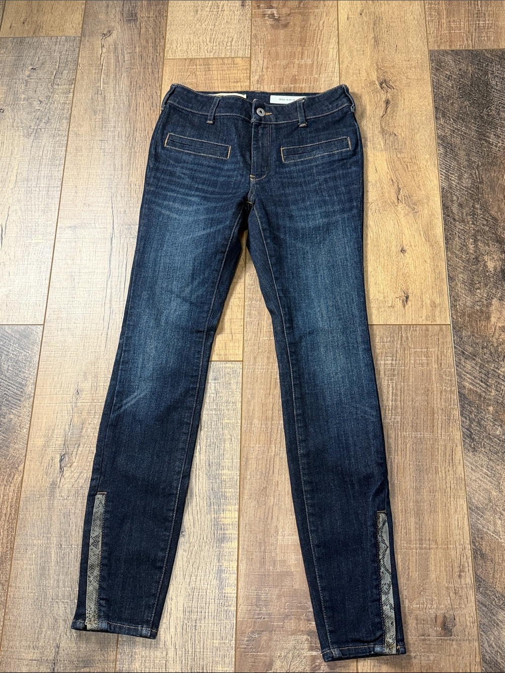 Pilcro by Anthropologie the Letterpress High Rise Skinny Jeans Ankle Zip Size 25